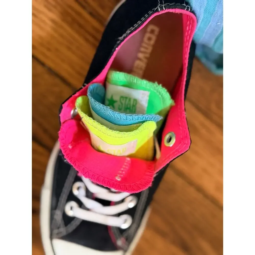 Converse Chuck Taylor All Star Double Tongue Low Top shoe Neon Women’s Size 5 Y2